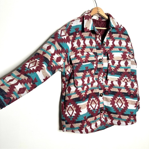 Uncharted Threads | Aztec Flannel Button Down Shacket Size M/L - Picture 2 of 7